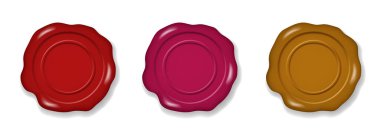Wax seal. Wax print. Wax seal isolated on transparent background. 3d clipart.