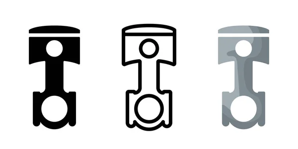 Piston Connecting Rod Vector Icons Isolated White Background — Vettoriale Stock