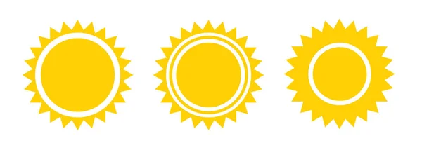 Set Sun Vector Clipart Isolated White Background — Stock vektor