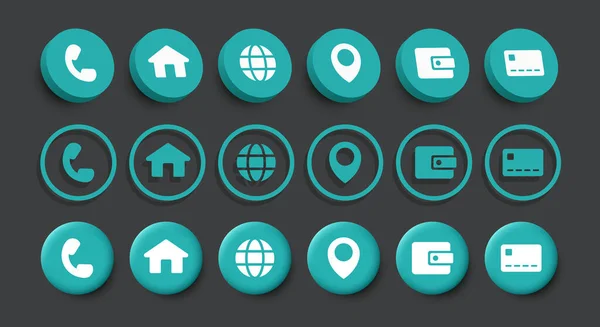 Kart simgeleri claymorfizm tarzında. Yuvarlak izometrik düğmeler. Düğmeler. Beyaz arkaplanda izole edilmiş vektör klipleri kümesi. Kişi simgeleri.