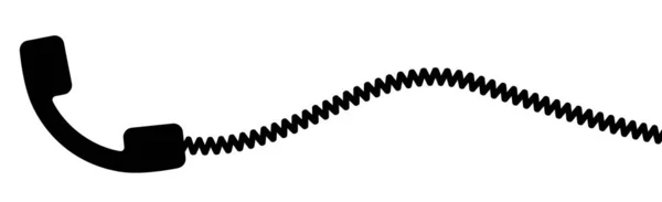 Récepteur Téléphonique Avec Cordon Téléphone Combiné Avec Cordon Extension Silhouette — Image vectorielle