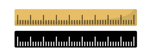 Yardstick Measuring Ruler Set Vector Clipart Isolated White Background — Vettoriale Stock