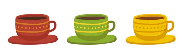 热饮杯 Cuppa 一杯茶或咖啡 在白色背景上孤立的向量图 — 图库矢量图片