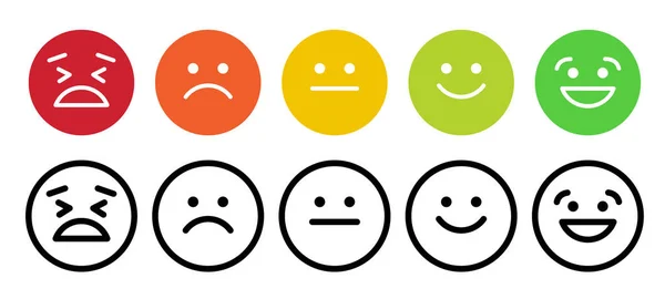 Rating Scale Pain Scale Form Emoticons Vector Clipart Isolated White — Stock Vector