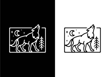 Kurt çizgisi sanat tasarımının siyah ve beyaz rengi