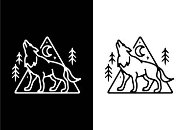 Kurt çizgisi sanat tasarımının siyah ve beyaz rengi