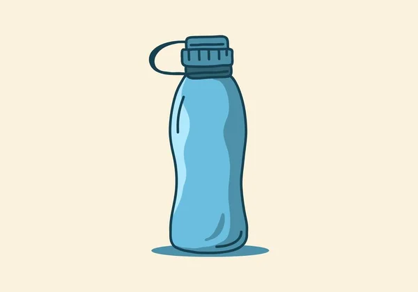 Colore Blu Disegno Illustrazione Bottiglia Acqua — Vettoriale Stock