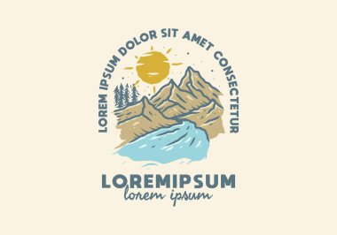 Dağ deresi tasarımının çizimi