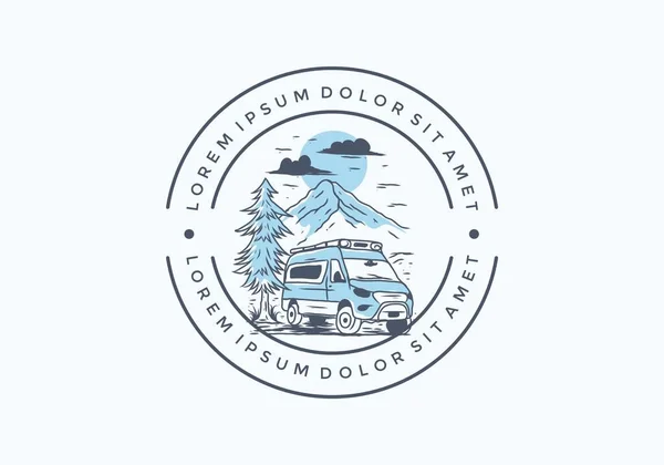 Lorem ipsum metin tasarımı ile Campervan çizimi