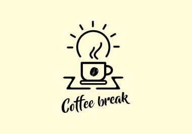 Kahve fincanı tasarımının çizgi çizimi