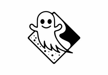 Cadılar Bayramı hayalet tasarımının çizgi çizimi