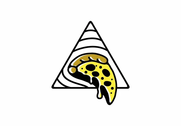 Pizza Design Arte Linha Triangular —  Vetores de Stock