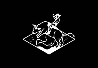 Wild Rodeo çizgisi sanat çizimi tasarımı