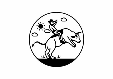 Wild Rodeo çizgisi sanat çizimi tasarımı