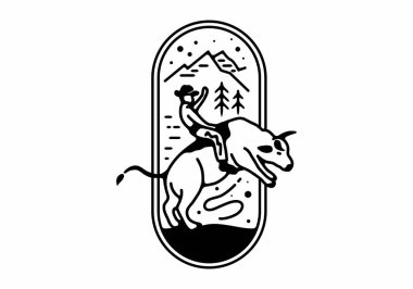 Wild Rodeo çizgisi sanat çizimi tasarımı