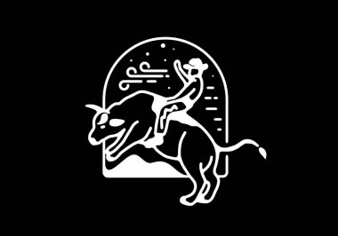 Wild Rodeo çizgisi sanat çizimi tasarımı