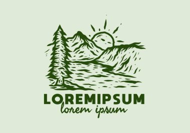 Göl ve dağ çizimi tasarımı