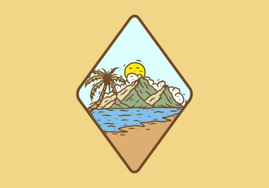 Plaj tasarımının çizim çizimi