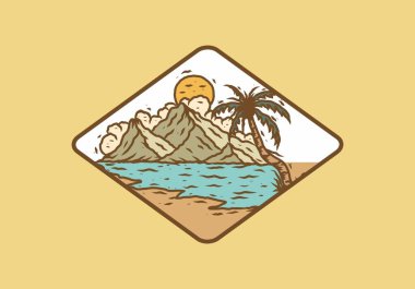 Plaj tasarımının çizim çizimi