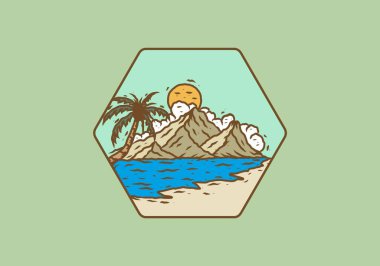 Plaj tasarımının çizim çizimi