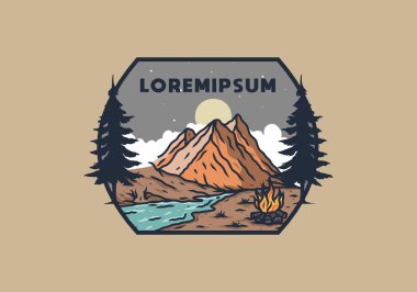 Nehir ve dağ çizimi tasarımı