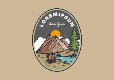 Nehir ve dağ çizimi tasarımı