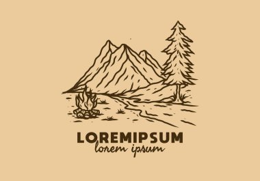 Nehir ve dağ çizimi tasarımı