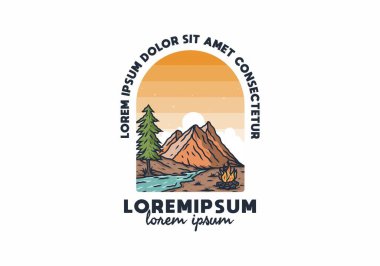 Nehir ve dağ çizimi tasarımı