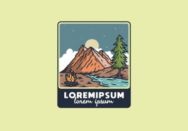 Nehir ve dağ çizimi tasarımı