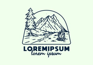 Nehir ve dağ çizimi tasarımı