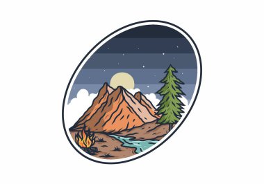 Nehir ve dağ çizimi tasarımı