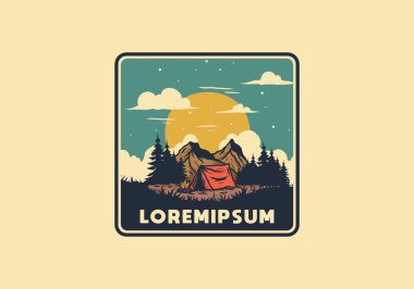 Gece kamp tasarımının çizimi