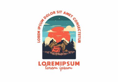 Gece kamp tasarımının çizimi