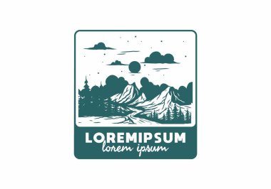 Dağ kayalıkları arasında nehir çizimi