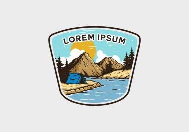 Dağ Gölü kamp çizimi tasarımı