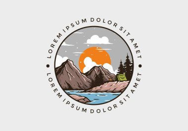 Dağ Gölü kamp çizimi tasarımı