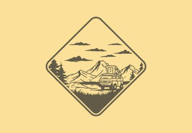 Gece karavanı çizimi çizimi