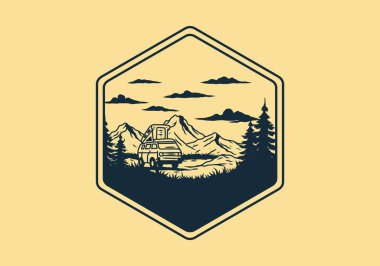 Gece karavanı çizimi çizimi