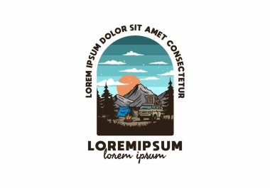 Gece karavanı çizimi çizimi