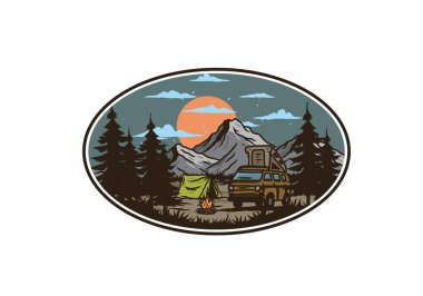 Gece karavanı çizimi çizimi