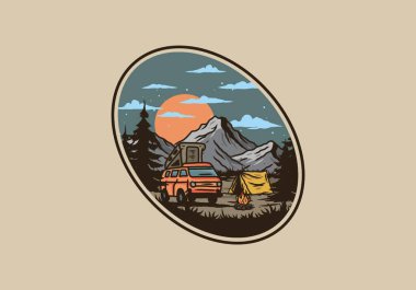 Gece karavanı çizimi çizimi