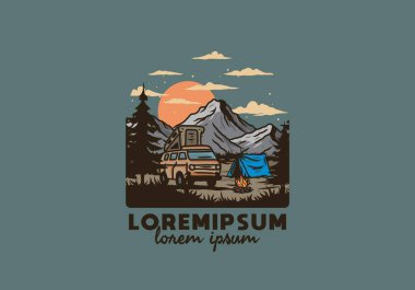 Gece karavanı çizimi çizimi