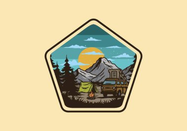 Gece karavanı çizimi çizimi