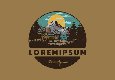 Gece karavanı çizimi çizimi