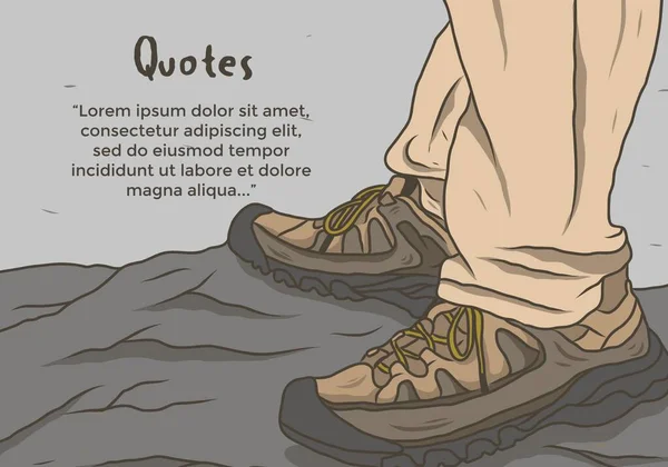 Зовнішнє Взуття Цитати Ілюстрація Дизайн Малюнка — стоковий вектор