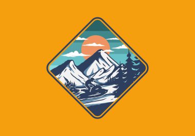 Kar jet ski çizimi grafik tasarımı