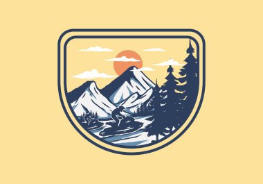 Kar jet ski çizimi grafik tasarımı