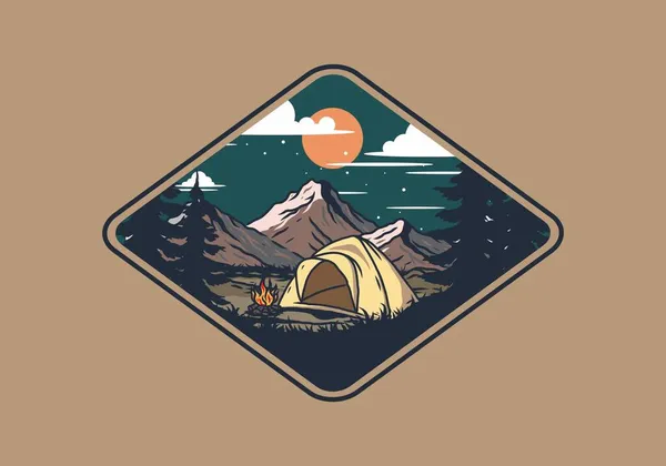 Kuppelzelt Camping Illustration Grafik Design — Stockvektor