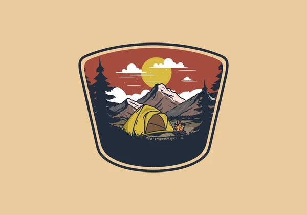 Kupoltält Camping Illustration Grafisk Design — Stock vektor