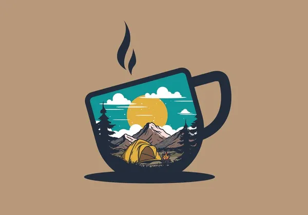 Dôme Tente Camping Illustration Graphisme — Image vectorielle